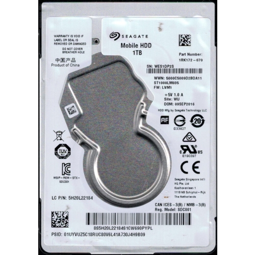 Dysk 1TB 2.5 cala do laptopa SEAGATE ST1000LM035
