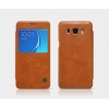 Etui Samsung Galaxy J7 2017 J730 Nillkin Qin Leather Case skórzany pokrowiec kabura brązowy