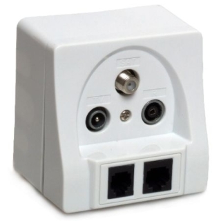 Gniazdo SAT/TV/FM/RJ45/RJ11