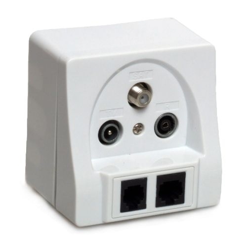 Gniazdo SAT/TV/FM/RJ45/RJ11