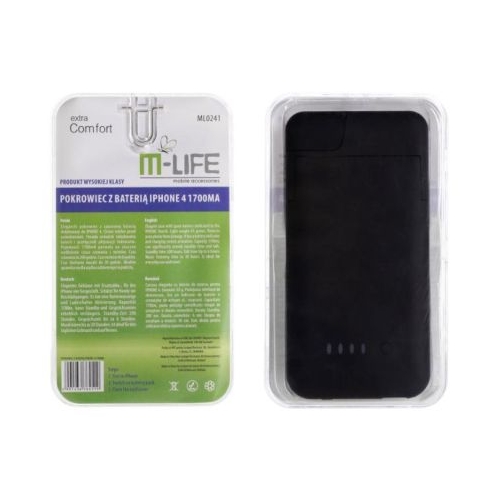 Pokrowiec z baterią do IPHONE 4 1900MA M-Life