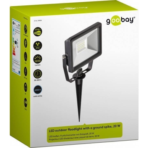 NAŚWIETLACZ LED GOOBAY 20W IP65 A+ DO GRUNTU