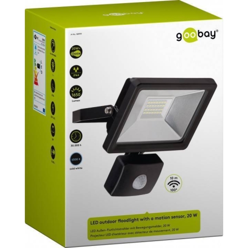 NAŚWIETLACZ LED GOOBAY Z PIR 20W IP44 A+