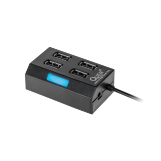 HUB USB 4 portowy Quer czarny