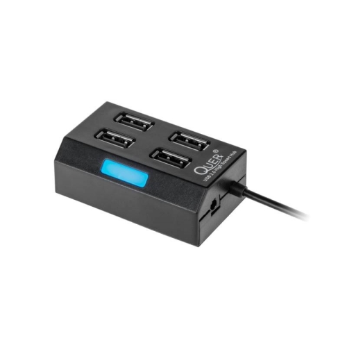 HUB USB 4 portowy Quer czarny