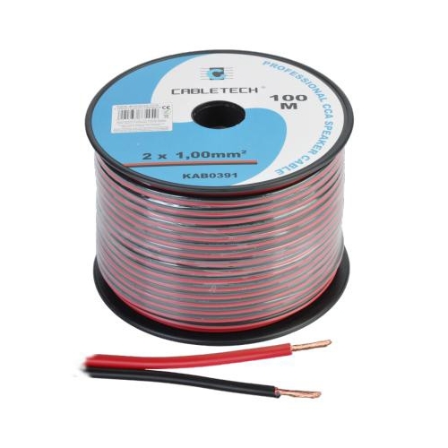 Kabel głośnikowy CCA 1.0mm czarno-czerwony