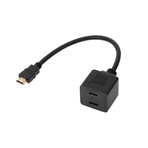 Adaptor HDMI wtyk-2 x gniazdo na kablu 30cm