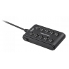 HUB USB 10 portowy Quer czarny (KOM0737)