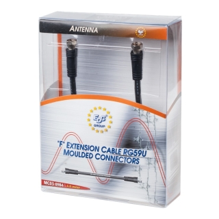 Kabel antenowy 5m Czarny F-F blister