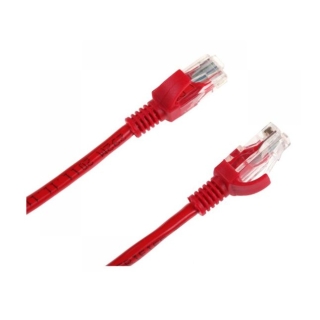 Patchcord kabel UTP kat. 5e wtyk - wtyk 10m czerwony INTEX (KOM0135)
