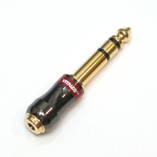 Adapter Vitalco Jack 3.5mm na Jack 6.3mm złocony stereo