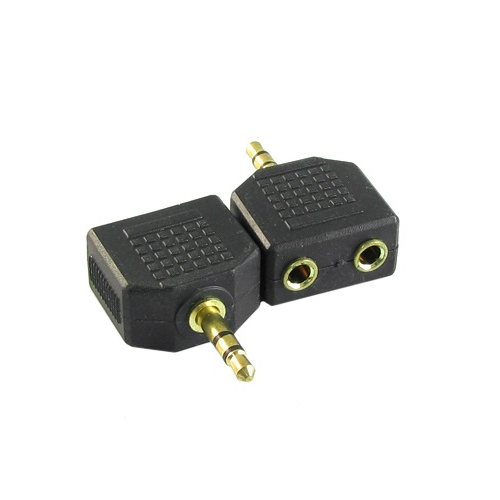Rozgałęźnik wtyk Jack 3.5mm na dwa gniazda Jack 3.5mm złocony (00805)