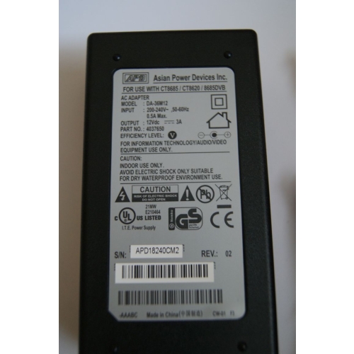 Uniwersalny zasilacz do dekoderów (12V 3A) Asian Power Devices Inc. DA-36M12