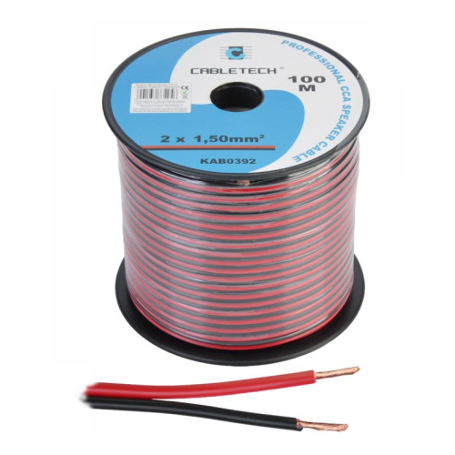 Kabel głośnikowy CCA 1.5mm czarno-czerwony (KAB0392)