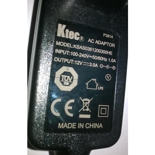 Zasilacz do dekodera wifi Premiumbox+ Ktec (12V - 3A)