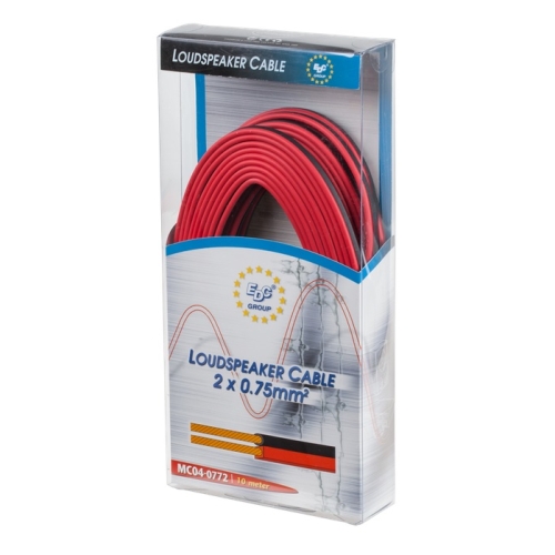 Kabel głośnikowy CCA 2 x 0.75mm 10m czerwono-czarny