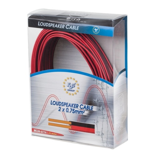 Kabel głośnikowy CCA 2 x 0.75mm 25m czerwono-czarny