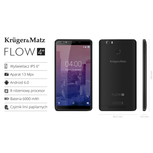 Smartfon Kruger&Matz FLOW 4+ (KM0441-B/S)
