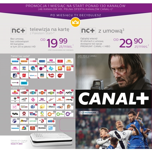 Telewizja NC+MIX 1 miesiąc + dekoder ITI2850ST PVR HD