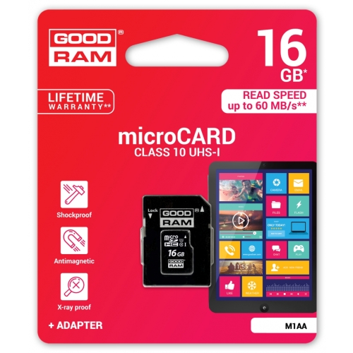 Karta pamięci microSD 16GB UHS-I Goodram z adapterem
